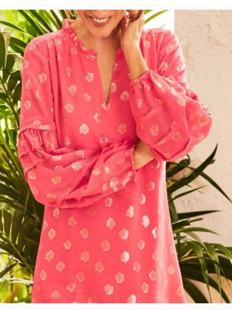 Lilly Pulitzer Giana Silk Dress In Coral Spritz Seagrass Metallic, Size 8, Nwt
